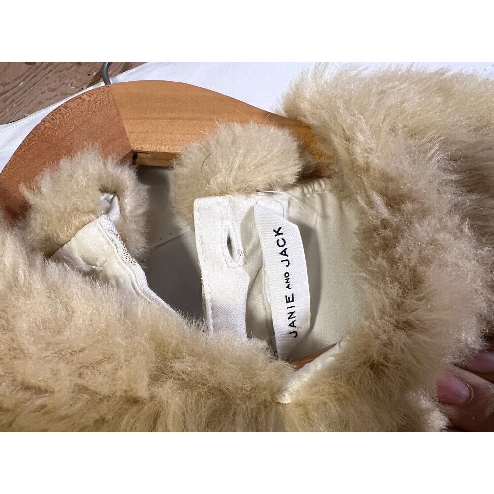 Janie & Jack Dress White Faux Fur Collar Tulle Holiday Party Size 7 Years    E14 - Picture 4 of 7